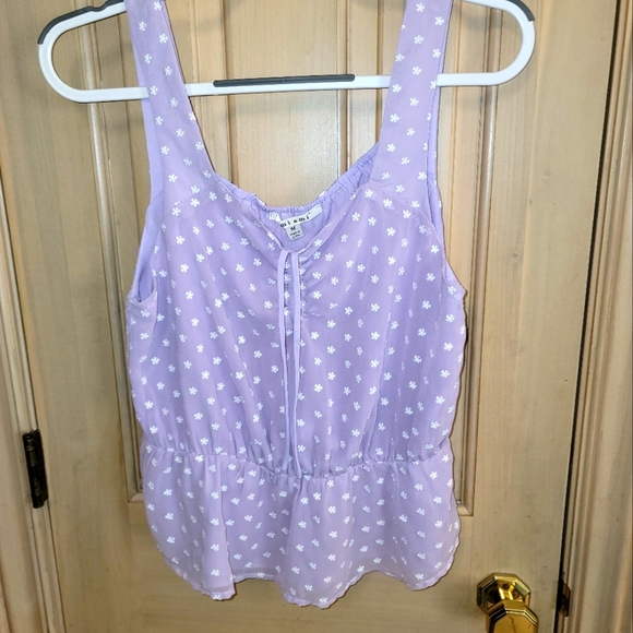 miami Tops - Misses sz M Miami Lilac lined tank top Shirt Polka dots